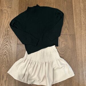 Chelsea & Violet Green Sweater and Cream Skirt Set